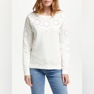 Boden Arabella Brodiere Drop Shoulder Sweatshirt